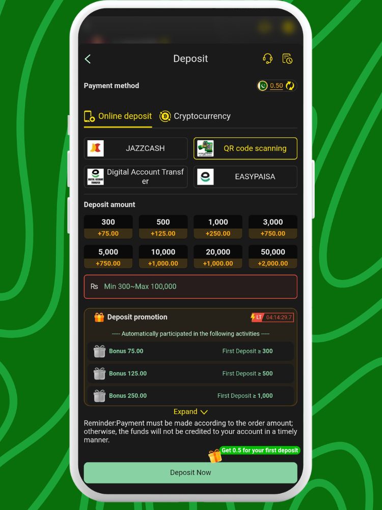 TY777 APK Deposit Method
